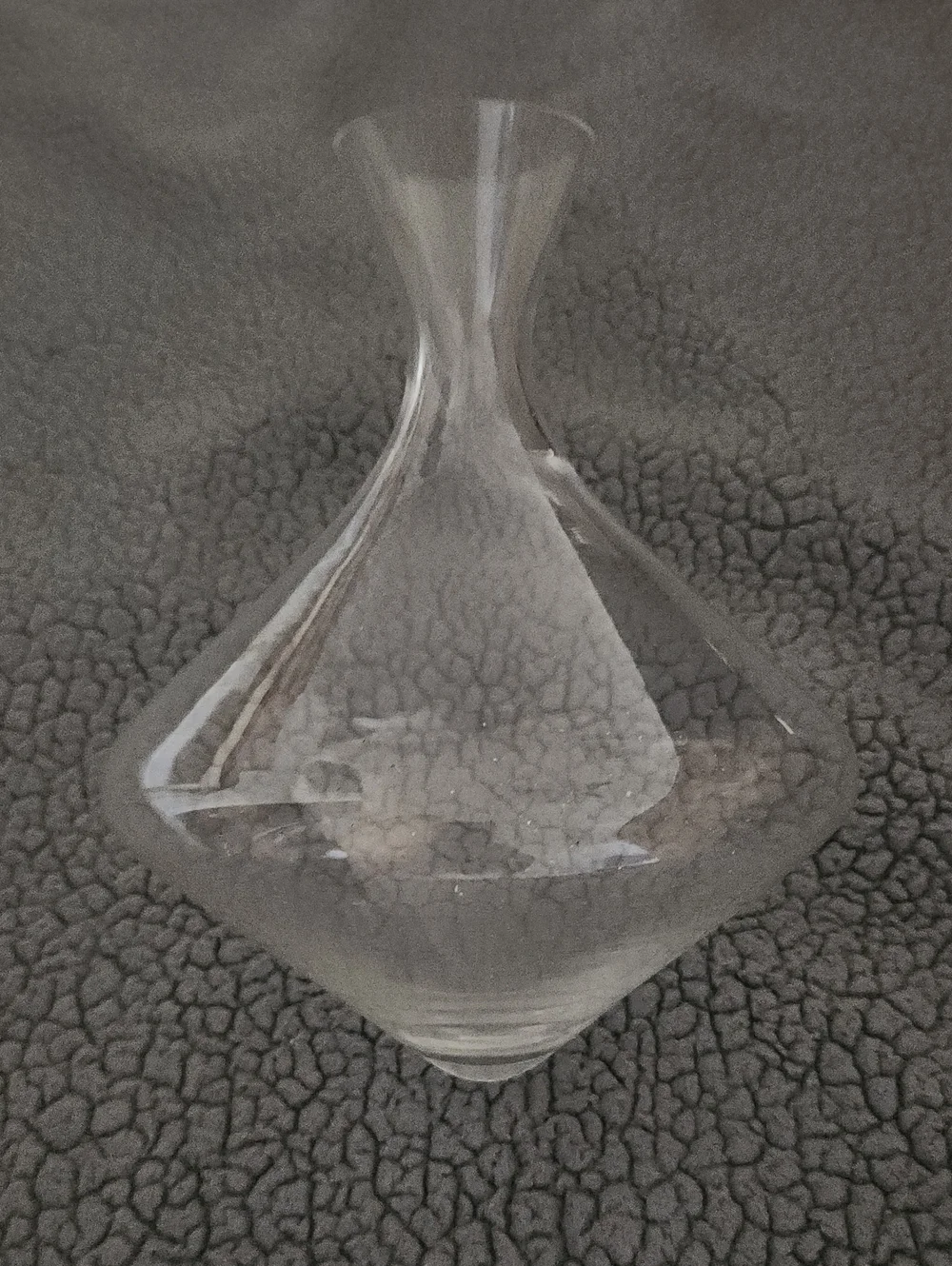 Clear Glass Vase 9 Inches Tall Wide Bottom